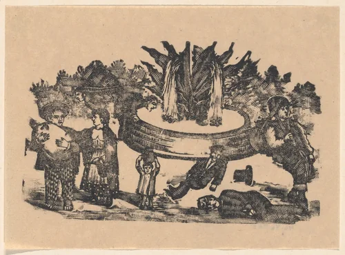 Miraculous fountain by José Guadalupe Posada, print, 1890-1910
