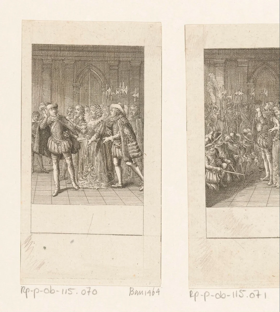 Karel IX hoort de bel luiden by Daniel Nikolaus Chodowiecki, print, 1790