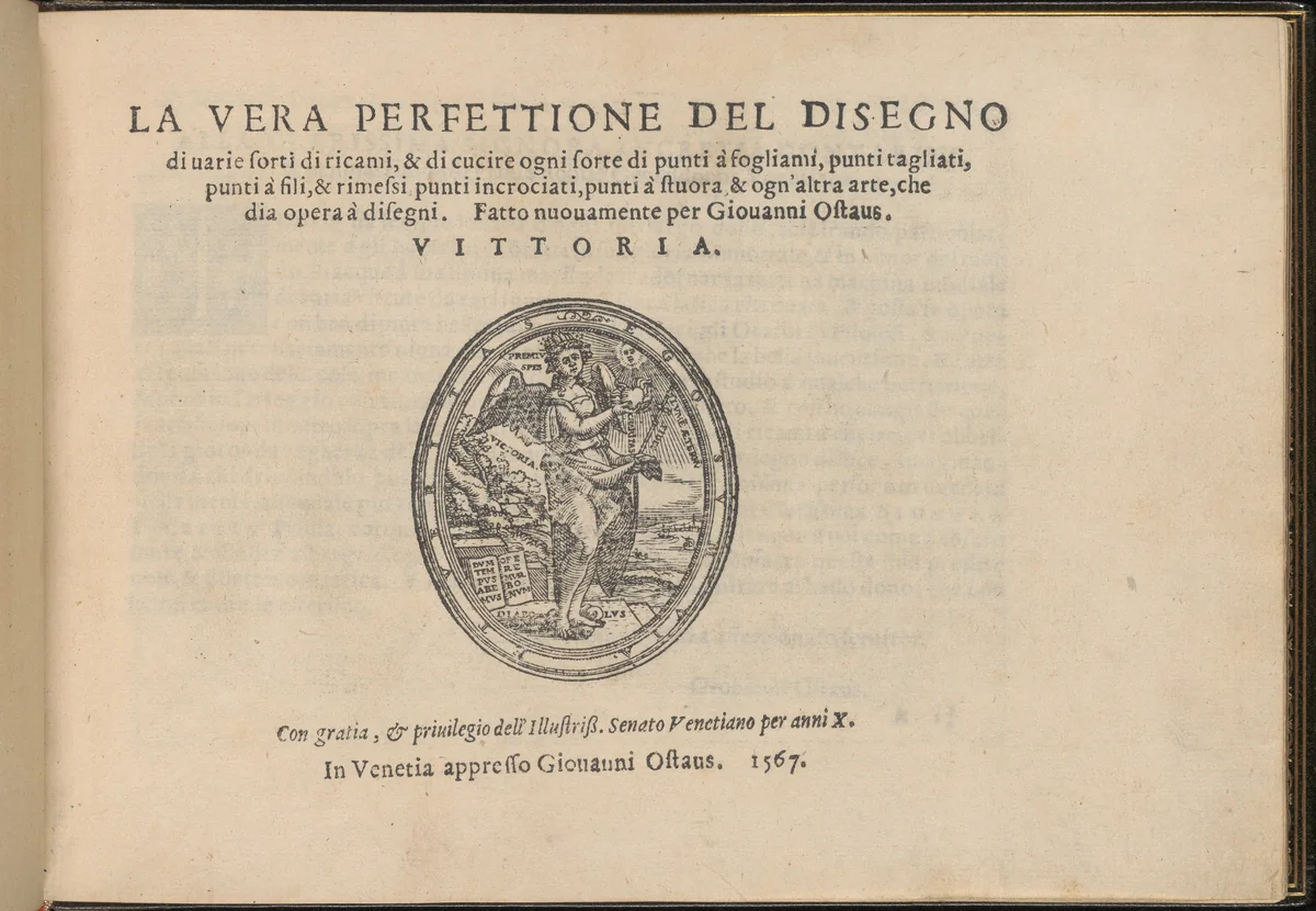 La Vera Perfettione del Disegno di varie sorti di recami by Giovanni Ostaus, book, 1567