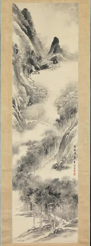 Misty Dawn at the Seashore by Okada Hankō, painting, 1800-1846