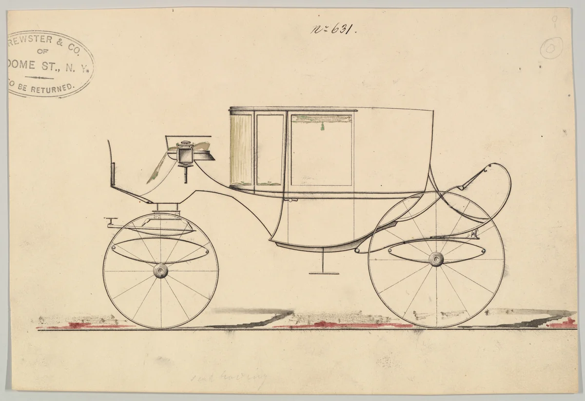 Clarence #631 by Brewster & Co., drawing, 1850-1870