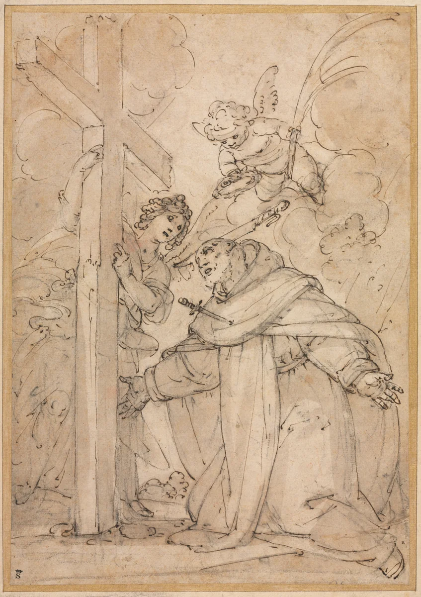 Saint Peter Martyr by Giovanni Battista Paggi, drawing, 1500