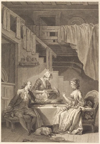 Le faucon by Jean Dambrun; Jean-Baptiste Tilliard; Jean Honoré Fragonard, print, 1741-1808