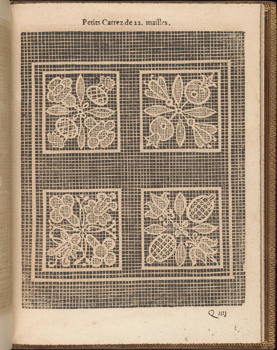 La Pratique de l'Aiguille, page 63 (recto) by Matthias Mignerak, book, 1605