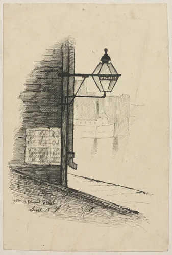 St. Clair Street, Cleveland by Otto H. Bacher, drawing, 1870-1909