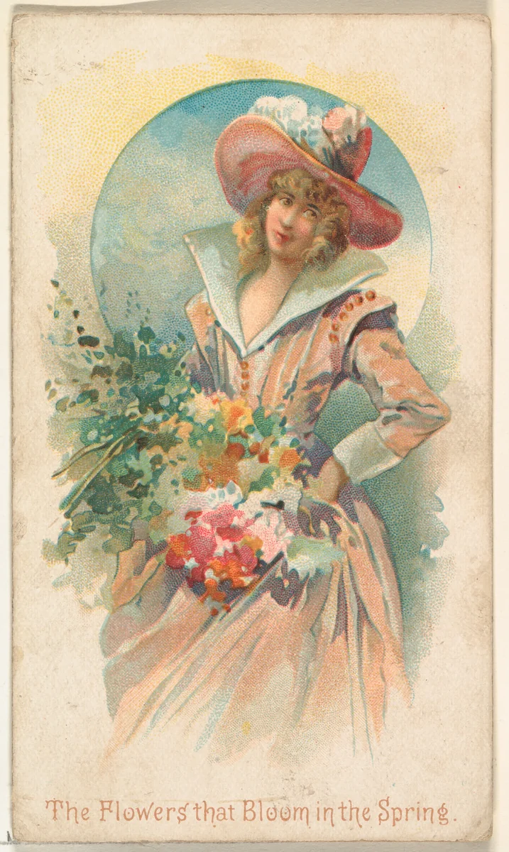 The Flowers that Bloom in the Spring, from the Illustrated Songs series (N116) issued by W. Duke, Sons & Co. to promote Honest Long Cut Tobacco by W. Duke, Sons & Co., print, 1893