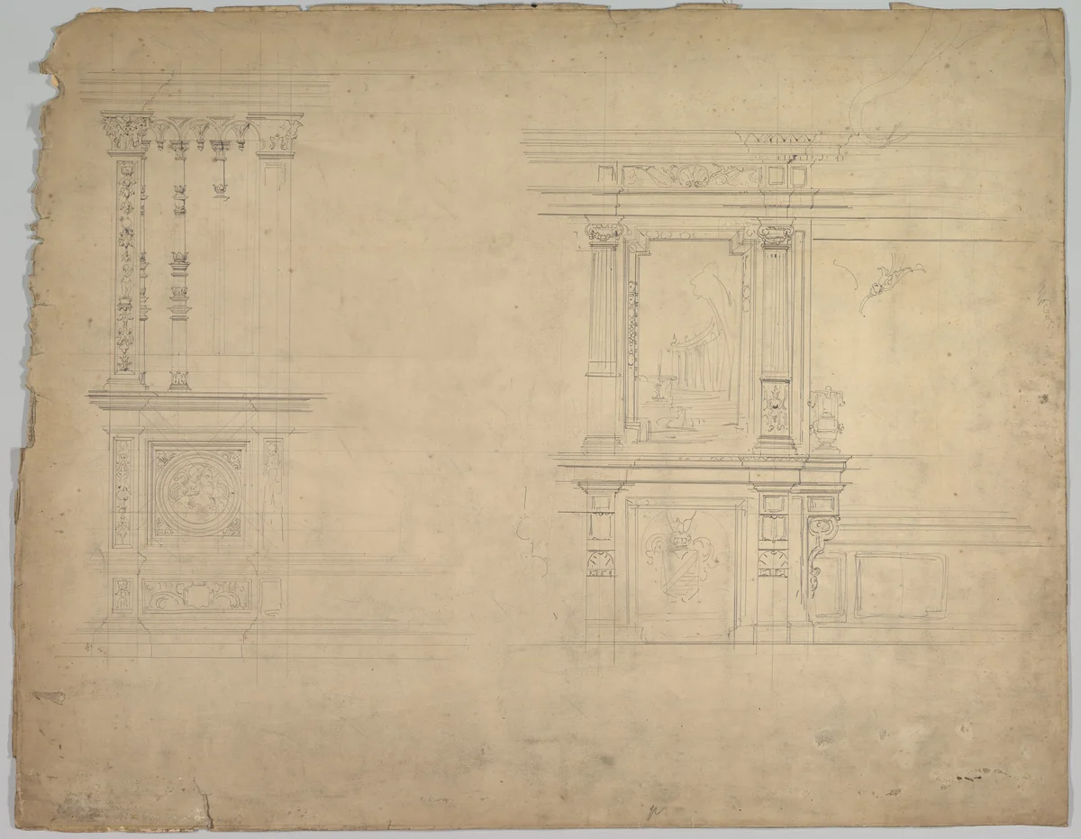 Design for a Stage Set by Eugène Cicéri, drawing, 1828-1890