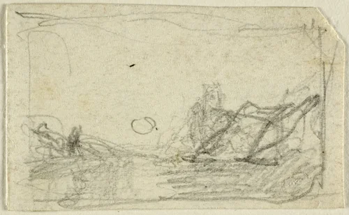 Moonlight over Landscape by John Sell Cotman, drawing, 1802-1842