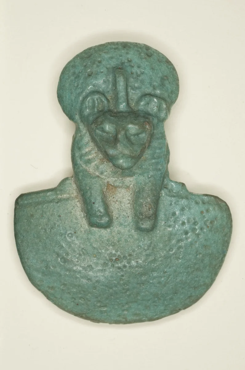 Pectoral Amulet of the Goddess Bastet by Egyptian, metalwork, -1070--656