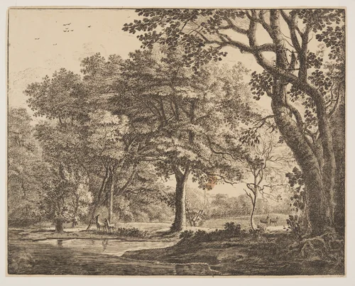 Plate. 6, from Six Views in the Wood of The Hague by Roelant Roghman, print, 1640-1652