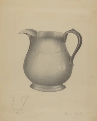 Pitcher by Henry Granet, index of american design, 1936