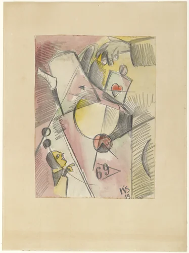 N Watercolor 1. (The Heart Goes from Sugar to Coffee) (N Aquarell 1. (Das Herz geht vom Zucker zum Kaffee)) by Kurt Schwitters, drawing, 1919