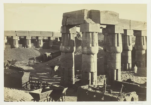 Portion of the Great Temple (The Government Stores), Luxor by Francis Frith, photograph, 1857