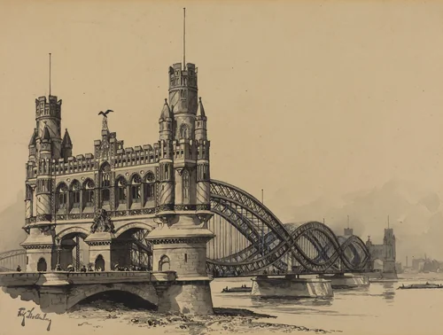 Elbbrucke by Fritz Stoltenberg, portfolio, 1893