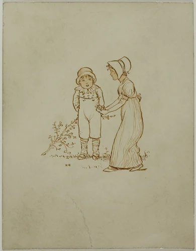 Little Boy and Girl by Kate Greenaway, drawing, 1866-1901