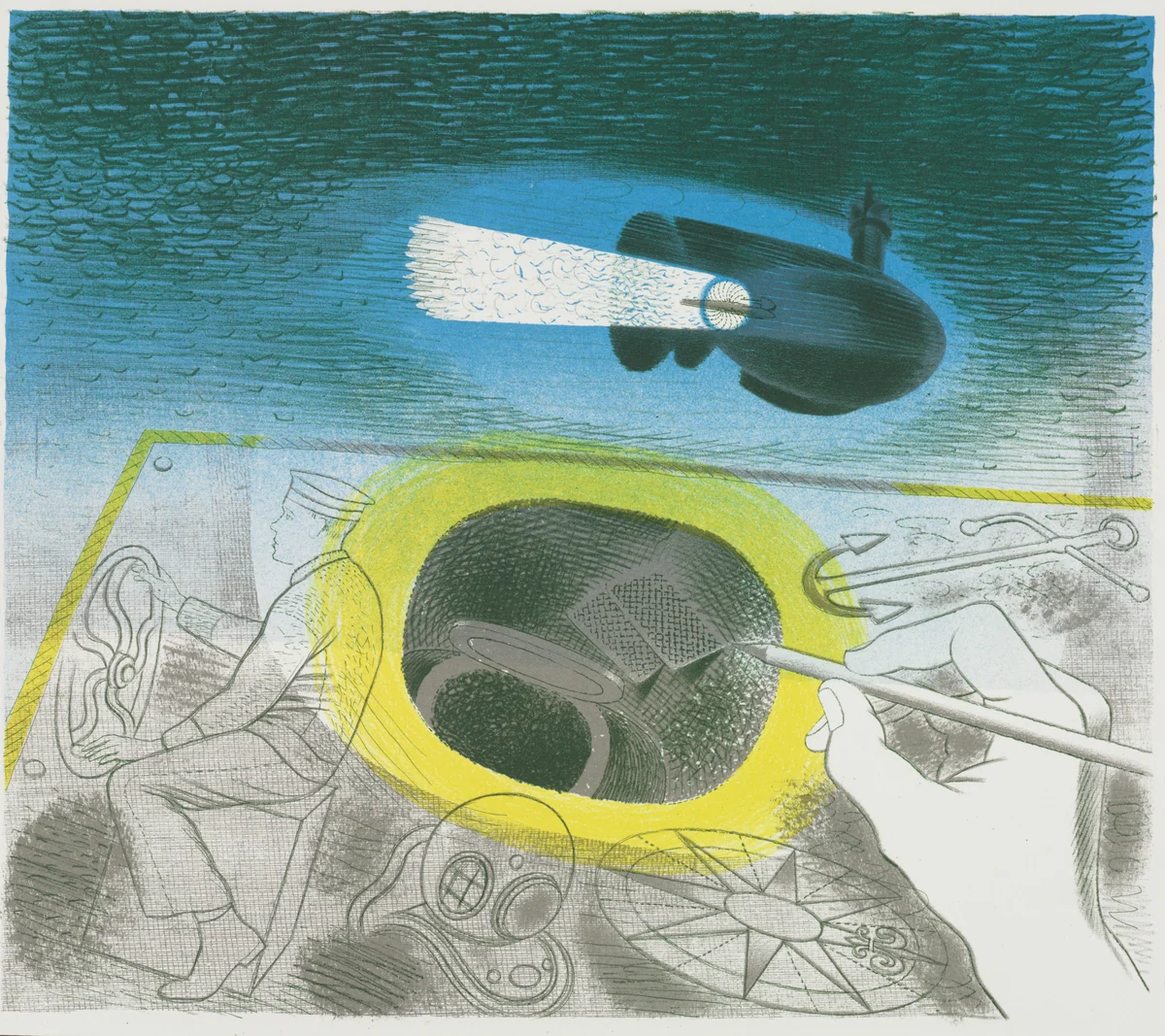 Submarine Series: Introductory Lithograph by Eric Ravilious, print, 1941