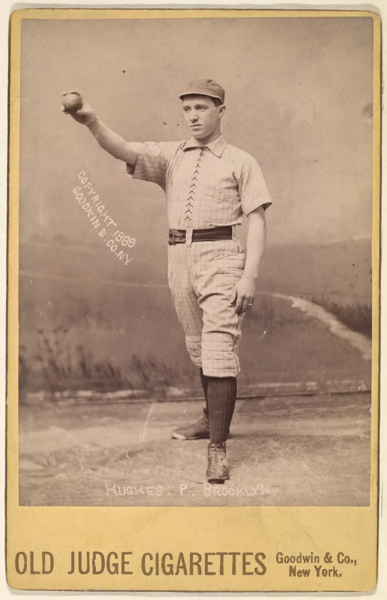 Hughes, Pitcher, Brooklyn, from the series Old Judge Cigarettes by Goodwin & Company, photograph, 1888