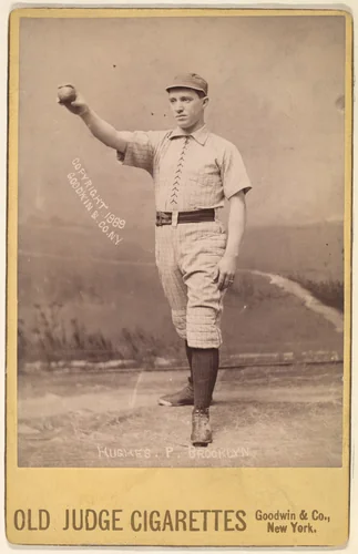 Hughes, Pitcher, Brooklyn, from the series Old Judge Cigarettes by Goodwin & Company, photograph, 1888