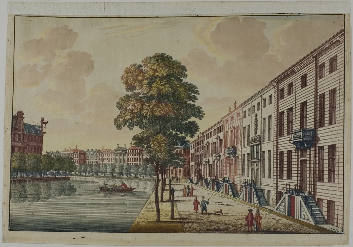 View of the Golden Bend on the Herengracht Canal, Amsterdam by Jan van Call, print, 1675-1703