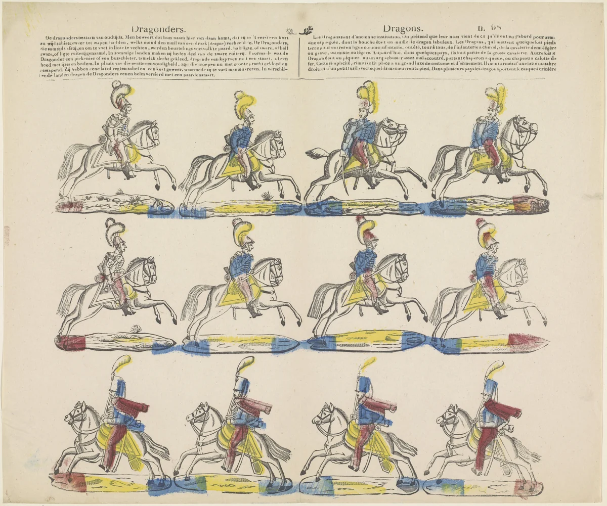 Dragonders / Dragons by Philippus Jacobus Brepols, print, 1800-1833