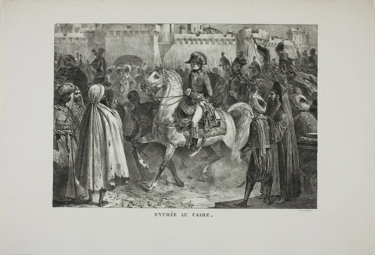 Entering Cairo by Denis Auguste Marie Raffet, print, 1827