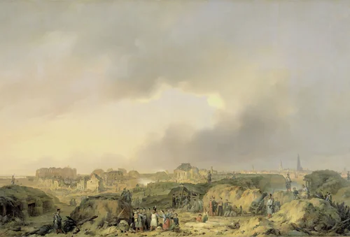 The Citadel of Antwerp shortly after the Siege of 19 November-23 December 1832, and the Surrender of the Dutch Garisson to the French by Ferdinand De Braekeleer, painting, 1832-1839