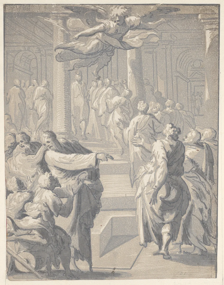 Christ healing the paralytic by Niccolò Vicentino, print, 1540-1550