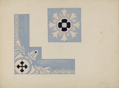 Stencil of Ceiling (Mariner's Church) by James McLellan, index of american design, 1937