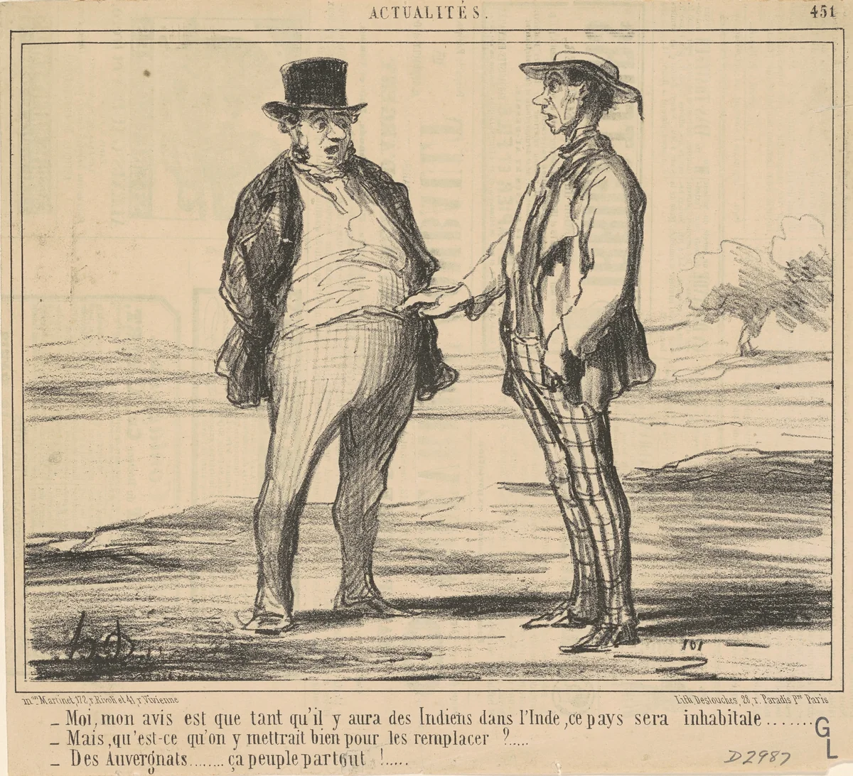Mois, mon avis est ... by Honoré Daumier, print, 1857