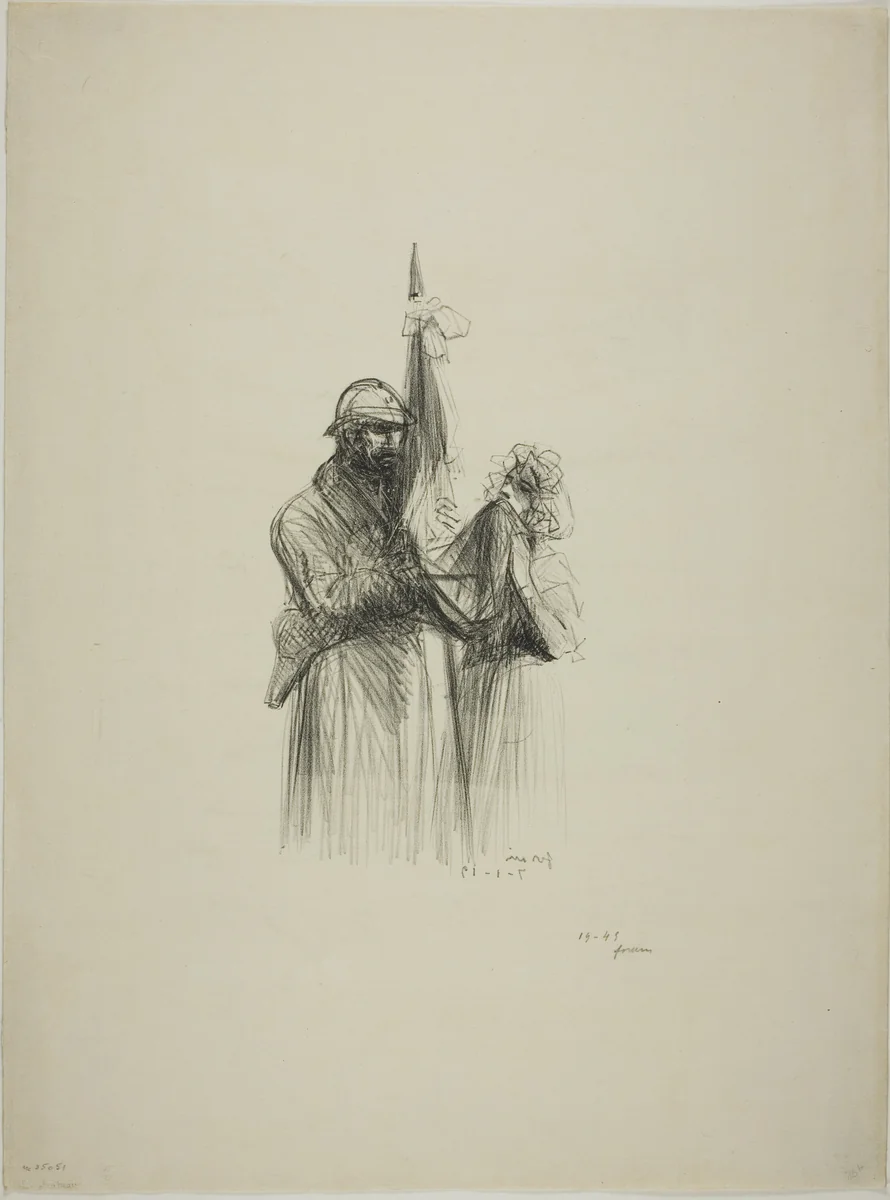 Kissing the Flag by Jean-Louis Forain, print, 1919