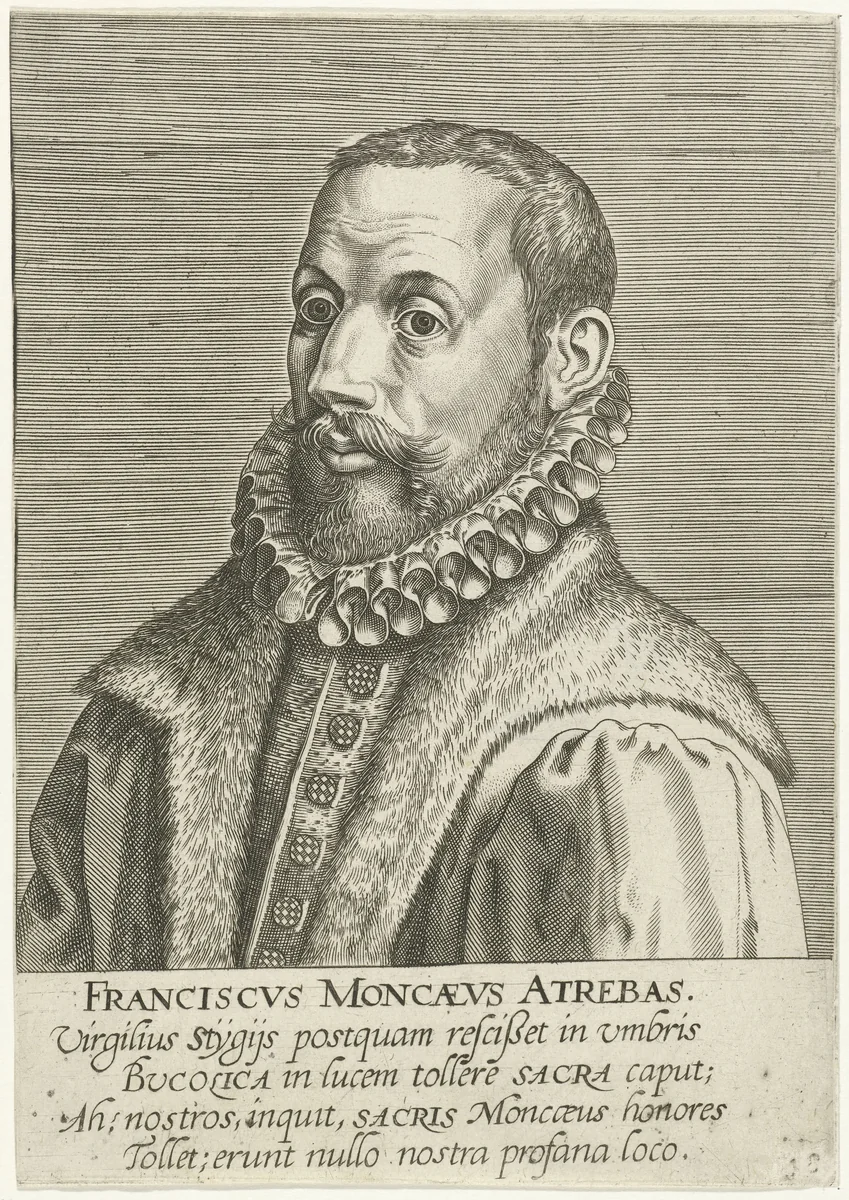 Portret van François de Monceaux by Philips Galle, print, 1587-1606