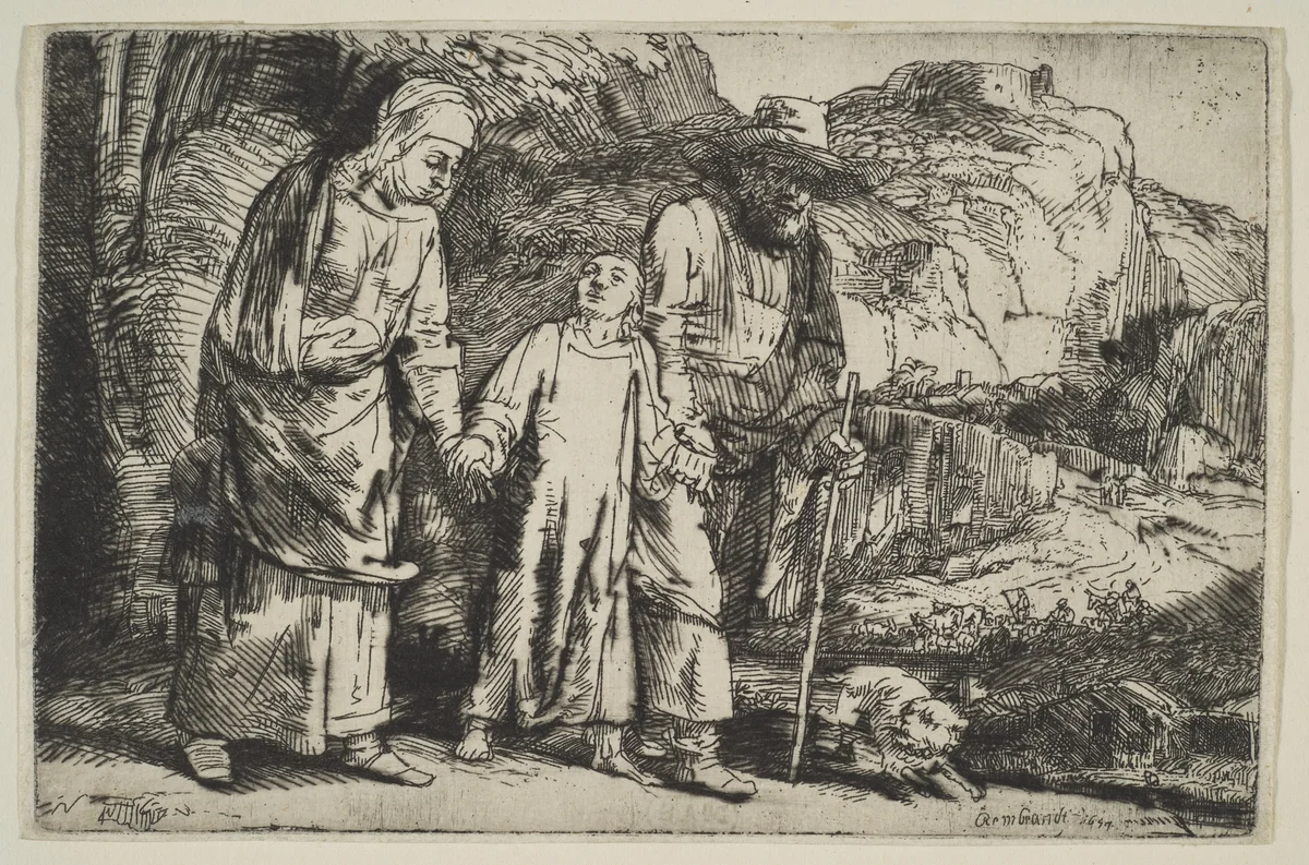 Christ Returning from the Temple with His Parents by Rembrandt van Rijn, print, 1654