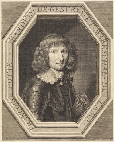 Francois Potier, marquis de Gevres by Jean Morin; Philippe de Champaigne, print, 1600-1650