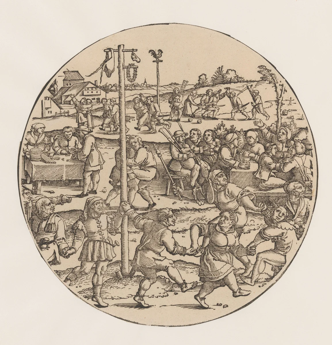 Boerenfeest by anonymous, print, 1605