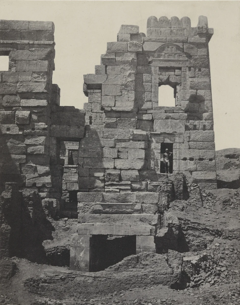 Médinet Habou, Façade Septentrionale du Gynécée de Ramses Méiamoun by Maxime Du Camp, photograph, 1849