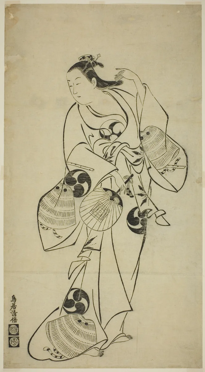 Actor as a Standing Beauty by Torii Kiyomasu I, print, 1707-1717
