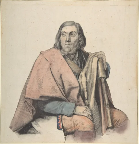 The Bagpipe Player by Guillaume Bodinier, drawing, 1800-1875