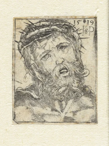 Hoofd van lijdende Christus met doornenkroon by Unknown, print, 1519