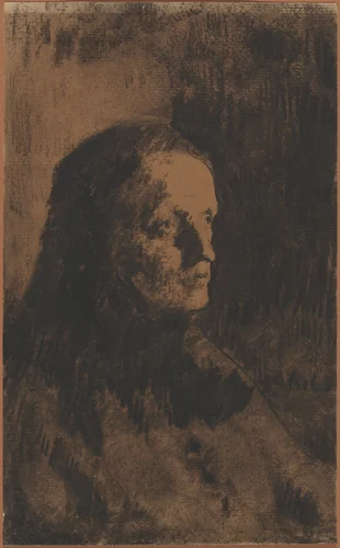 Head of an Old Woman by Augustin Théodule Ribot, drawing, 1865-1875