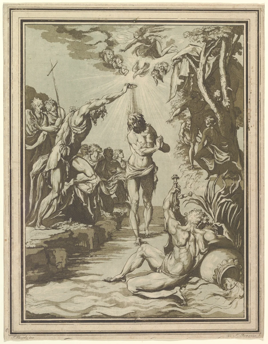 Baptism of Christ by Francesco Rosaspina, print, 1775-1841