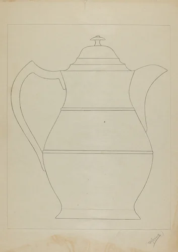 Covered Water Pitcher by Mario De Ferrante, index of american design, 1936