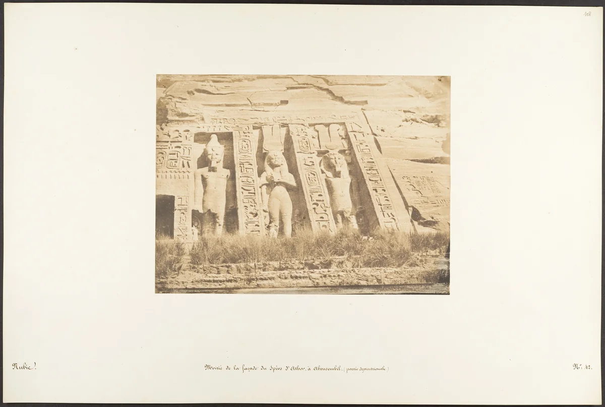 Moitié de la façade du Spéos d'Athor, à Abousembil (partie Septentrionale) by Maxime Du Camp, photograph, 1850