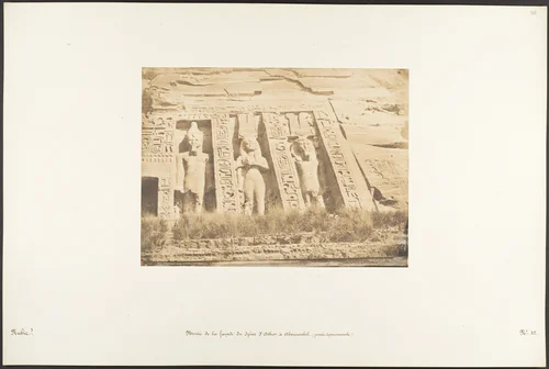 Moitié de la façade du Spéos d'Athor, à Abousembil (partie Septentrionale) by Maxime Du Camp, photograph, 1850