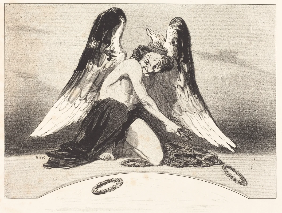 Le Charivari reconnaissant a l'année 1841 by Honoré Daumier, print, 1841