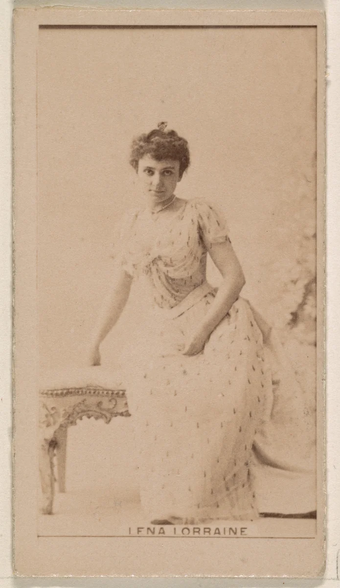 Lena Lorraine, from the Actresses series (N245) issued by Kinney Brothers to promote Sweet Caporal Cigarettes by Kinney Brothers Tobacco Company, photograph, 1890