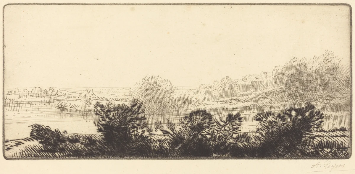 Banks of the Loire (Bord de la Loire) by Alphonse Legros, print, 1837-1911