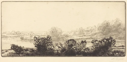 Banks of the Loire (Bord de la Loire) by Alphonse Legros, print, 1837-1911