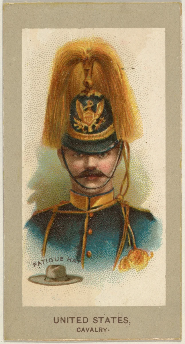 Fatigue Hat, Cavalry, United States, from the Military Uniforms series (T182) issued by Abdul Cigarettes by Abdul Cigarettes, print, 1881