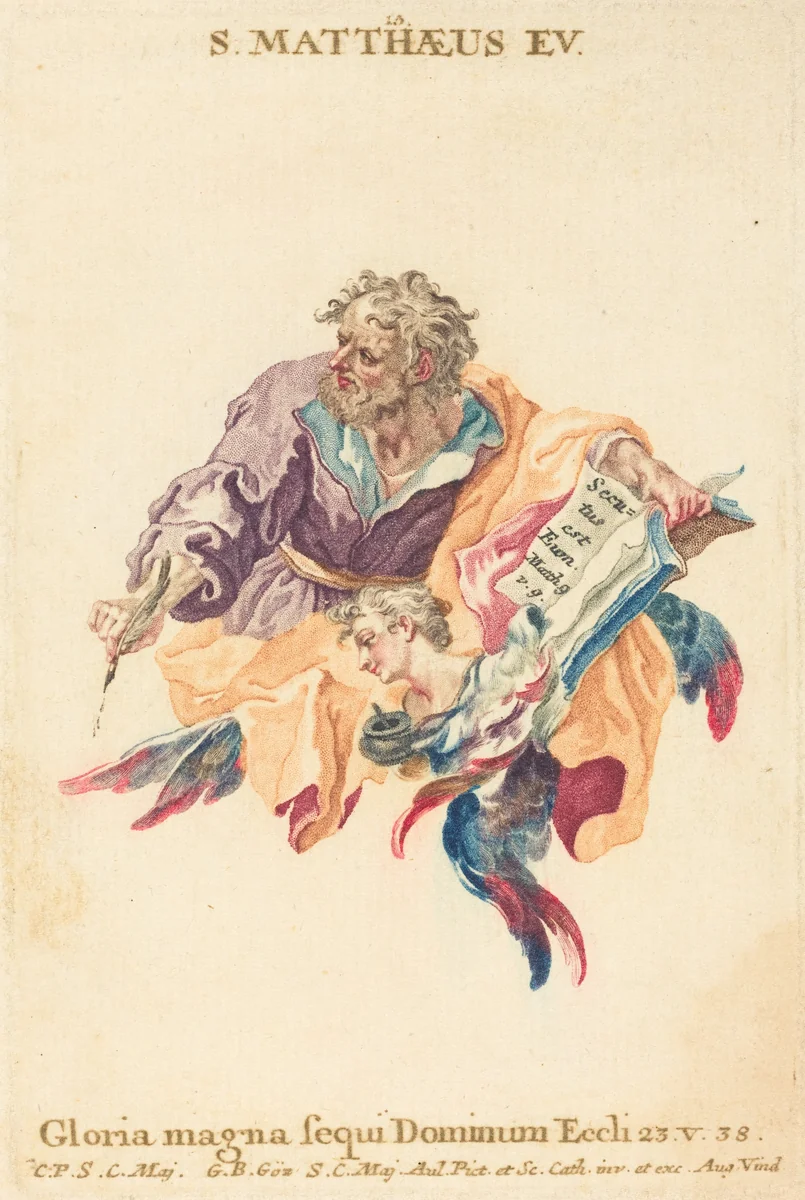 Saint Matthew the Evangelist by Gottfried Bernhard Götz, print, 1708-1774