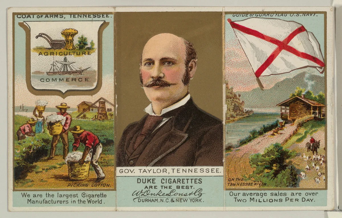 Governor Taylor, Tennessee, from "Governors, Arms, Etc." series (N133-2), issued by Duke Sons & Co. by W. Duke, Sons & Co., print, 1885-1892